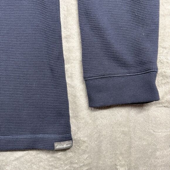 Eddie Bauer Shirt Men’s XL Blue Thermal Henley - Picture 5 of 7
